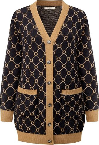 Bebonnie Women's Cozy Knit Long Sleeve Open Front Buttons Cardigan Sweater Outerwears Coats with Pocket in Saudi Arabia