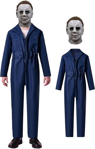 Okbebe Kids Cosplay Halloween Costume Children Classic Horror Killer Jumpsuit With Mask in Saudi Arabia