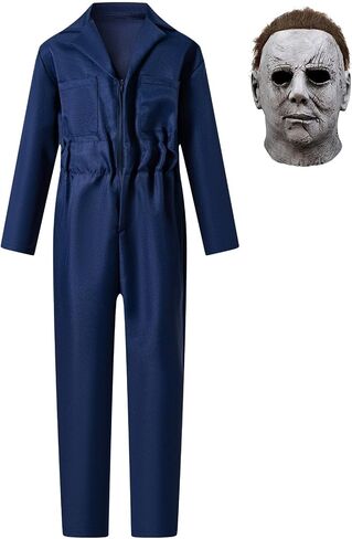 Okbebe Kids Cosplay Halloween Costume Children Classic Horror Killer Jumpsuit With Mask in Saudi Arabia