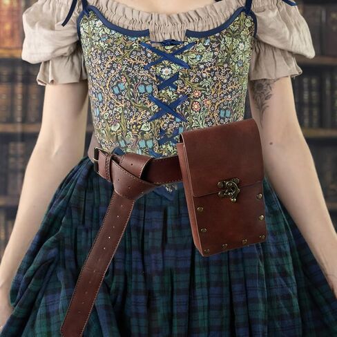Medieval Belt Pouch Vintage Leather Waist Bag for Cellphone Holder Pirate Belt Purse Pocket Casual Hiking Renaissance Faire Costume Props Wallet black in Kuwait
