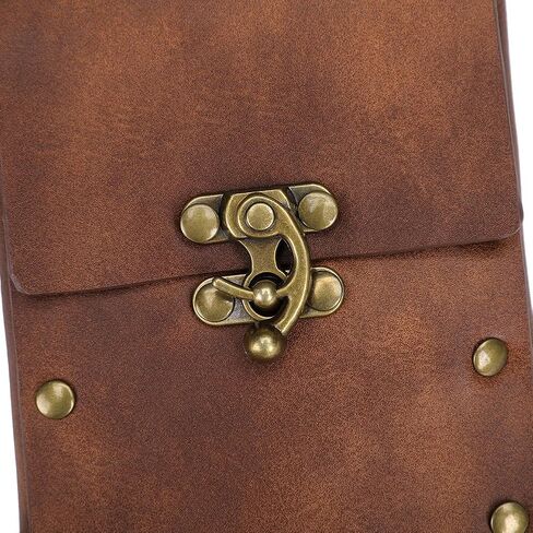 Medieval Belt Pouch Vintage Leather Waist Bag for Cellphone Holder Pirate Belt Purse Pocket Casual Hiking Renaissance Faire Costume Props Wallet black in Kuwait