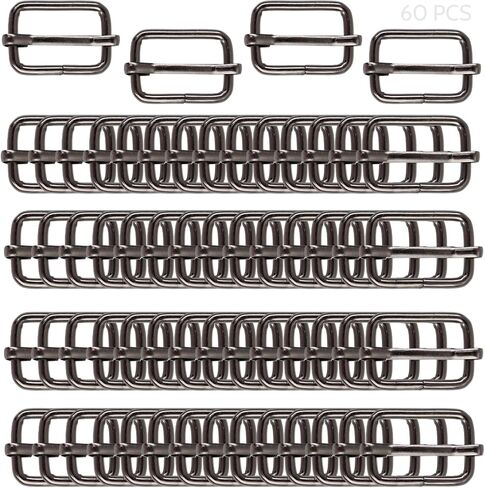 60 Pieces Metal Adjustable Slide Buckles,Metal Triglide Slides Rectangle in Saudi Arabia