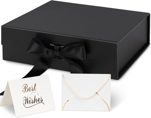 صندوق هدايا جوهاوس مع غطاء للهدايا، صناديق زرقاء فاتحة مقاس 10.5 × 7.5 × 3.1 بوصة مع شريط، صندوق هدايا مغناطيسي لوصيفة العروس مع غطاء بطاقة تهنئة in Kuwait