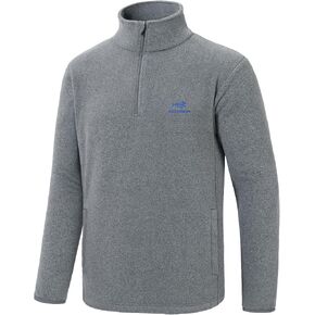 BASSDASH Men's Quarter Zip Jacket Mid Weight Polar Fleece Pullover Outdoor Warm Breathable Long Sleeve Sweatshirt