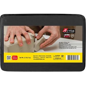 Activa Activ-Clay, Self Hardenig Natural Air Dry Clay, Black 2.2lb (1kg) - Great All Purpose Clay for Art, Craft and Sculpting