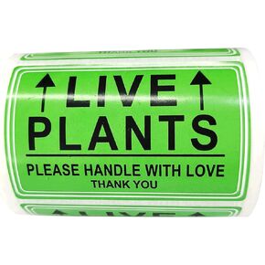 Green Live Plants Stickers for Shipping 2x3 inch Please Handle with Love Stickers Fragile Shipping Labels for Warehouse Pallet Garden Centers,Landscaping,Nurseries 250pcs Live Plants Stickers per roll