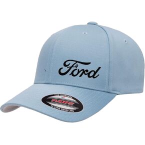 Ford Motor Co Script Logo New Side Panel Fully Embroidered Flexfit 6277 Athletic Baseball Fitted Hat Cap