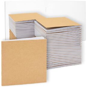 Paper Junkie 48 Pack Mini Blank Books for Kids - Bulk Sketchbooks, Kraft Paper Notebooks for Classroom, Party Favors, Travel Writing (4x4 In)