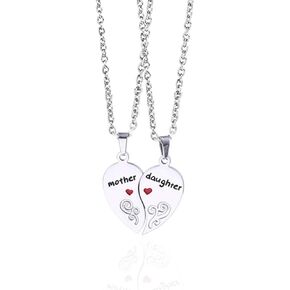 Anlive Mother Daughter Half Heart Necklaces Friendship Jewelry for Her