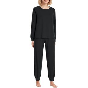 Latuza Women's Petite Joggers Lounge Set Petite Length Cotton Loungewear