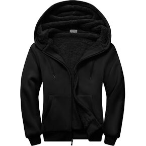 SWISSWELL Sherpa Hoodie Mens Full Zip Heavy Duty Hooded Sweatshirts Fleece Lined Fur Lined Furry Winter Hoodies