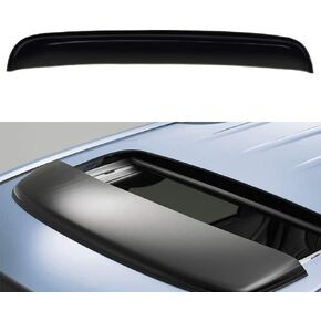 Original 34inch Universal Fit Rain Snow Guard Sun Roof Wind Deflector, 1pc Tape-On Dark Smoke Tint Auto Moonroof Window Visor RN88