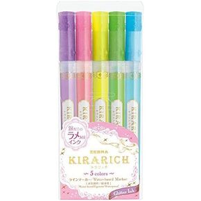 Zebra Glitter Highlighter Kirarich Pack of 5 (WKS18-5C) 3 Set