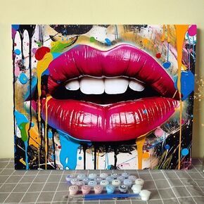 Tucocoo Fashion Woman DIY Paint by Number for Adults Abstract Human Art Paint by Numbers Paint Kits for Adults Acrylic Painting Paintwork with Paintbrushes Oil Painting Art Crafts 16"x20"Framed