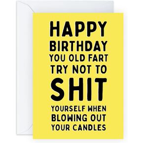 CENTRAL 23 Funny Birthday Cards For Men - For Nan Grandad Mom Dad - Rude Birthday Cards For Men - Funny Cards - 70th 60th 50th - Comes With Fun Stickers - Made In UK