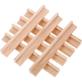 Gadpiparty Wooden Domino Trays, 8Pcs Wood Domino Racks Desktop Domino Holders Multi-Function Domino Bases Games Accessory for Domino Tiles Mexican Train Mahjong Game