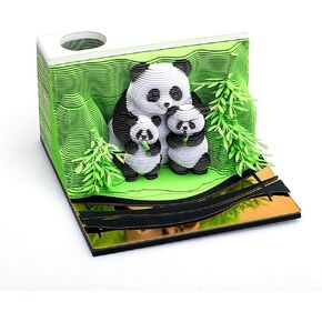 Time Piece Calendar 2025,3D Calendar 2025,Tear Away Calendar,Calendar Time Piece,Panda 3D Calendar,Suitable for Note Taking,Decorative Ornaments