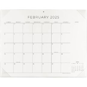Cabbrix Simplified Desk Calendar 2025-2026 with Desktop Mat, Jan 2025 - Jun 2026 Desk Pad Calendar Large 21 x 16.5 inch, Monthly Table Calendar for Home School and Office (Transparent)