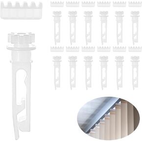 24 Pcs Vertical Blinds Repair Kit Carrier with Stem and Gear, Blind Clips Window Blinds Replacement Parts for Sliding Glass Doors Vertical Blinds Curtain Accessories Carrier Clips
