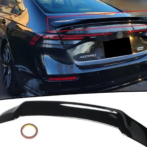 Rear Trunk Lip Spoiler R Style Highkick Wing Compatible with 11th Gen Honda Accord LX/EX/Hybrid Sport/Prime 2023 2024 Sedan Accessories (Gloss Black)