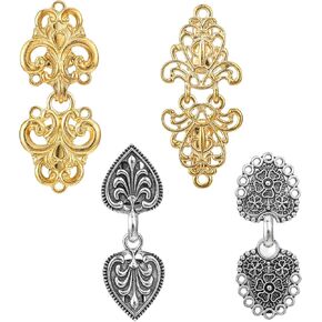 Shawl Clips, 4 PCS Cloak Clasp Vintage Dress Clips Back Dress Clips Sweater Clasps and Closures for Cardigans Waist Cincher Clip, Dress Shirt Brooch Clip, Shirt Clips for Women Clothing