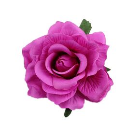Women's Vintage Elegent Rose Flower Hairpin Hair Clip with Brooch for Party Travel Festivals (Dark Red)