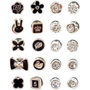 40 Pcs Women Shirt Brooch Pins, Mini Cover Up Enamel Safety Lapel Pins Buttons Sweater Shawl Clips for Women Clothing Dress Supplies (20 Style)
