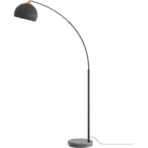 GETINLIGHT 66" Modern Black Metal Arc Floor Lamp with Inner Gold Metal Shade and Black Real Marble Base, Bulb Not Included, IN-0806-1-BK in Saudi Arabia