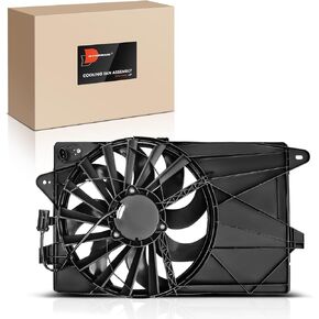 A-Premium Engine Radiator Cooling Fan Assembly Compatible with Select Fiat Models - 500 2012-2019 - Replace# 68073673AA, 68073673AB