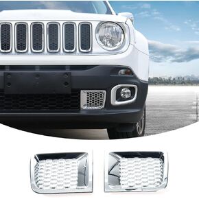 CheroCar for Jeep Renegade Bumper Grille Insert Bezel Cover for Jeep Renegade 2016-2018,Chrome…