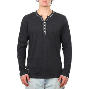 ZIMEGO Mens Long Sleeve Shirts Casual Henley Shirt Short Sleeve Button Up Tee in Kuwait