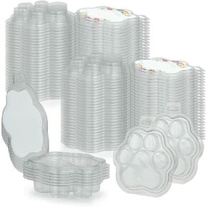 50 Packs Wax Melt Molds, Cat Claw Clear Empty Plastic Wax Melt Containers for Wickless Tarts Candles