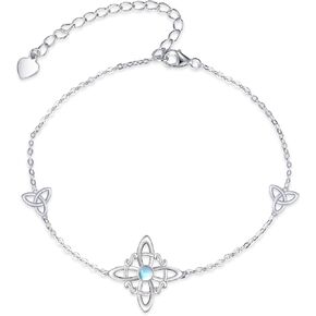 Witch Gifts for Women 925 Sterling Silver Witches Knot Bracelet Pagan Wiccan Jewelry Gifts for Women