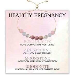 BLEOUK Healthy Pregnancy Crystal Bracelet Mom To Be Pregnancy Support Gift Fertility Crystals Jewelry Spiritual Bracelet