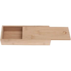 SUPVOX Wooden Pencil Box,Wood Brush Box with Sliding Lid for DIY Artist Tool and Brush Storage -7.4 x 2.8 x 1.2 inches, Rectangle