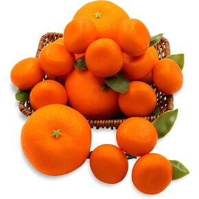 13pcs Artificial Oranges Lifelike Fake Fruits Citrus Realistic Faux Tangerine Plastic Fruit Decoration Mini Simulation Orange for Kitchen Home Party Festival Decor Photography Props Fall Display