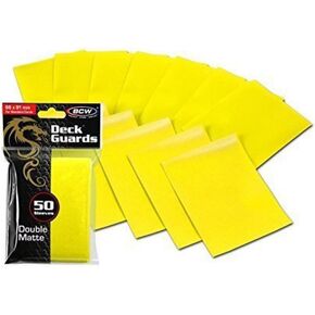 100 Premium Yellow Double Matte Deck Guard Sleeve Protectors for Gaming Cards