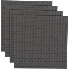 Classic Baseplate - Building Kit for Toddlers & Kids - 20 x 20 Studs - 6.3 x 6.3 inches - Pack of 4 Baseplates - Compatible with Major Brands