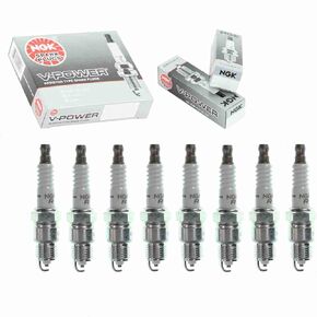 8 pc NGK V-Power Spark Plugs compatible with Ford Mustang 4.2L 5.0L V8 1979-1995