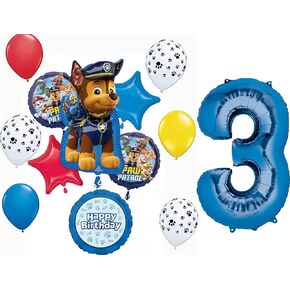 Anagram Paw Pups on Patrol 3rd Birthday Party Supplies Chase 13pc Balloon Bouquet Decorations
