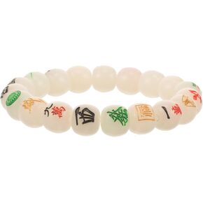 Holibanna Chinese Mahjong Lucky Bracelet Beads Bracelet Gambling Creative Bangle Bracelet Unisex Women Men Mah-jongg Personalized Jewelry