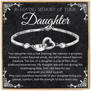 Daughter Sympathy Gifts for Women, Loss of Daughter In Loving Memory of your Daughter Bracelet Message Card Gifts, Daughter Memorial Bereavement Condolence Funeral Gifts for loss of Daughter Remembrance Meaningful Bereavement Gifts Ideas Sorry for Your Lo