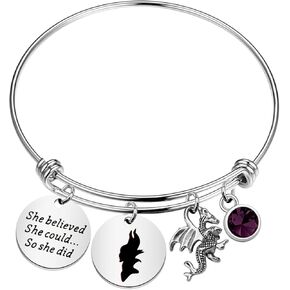 PLITI She Believed She Could So She Did Horns Silhouette Bangle for Friend Family
