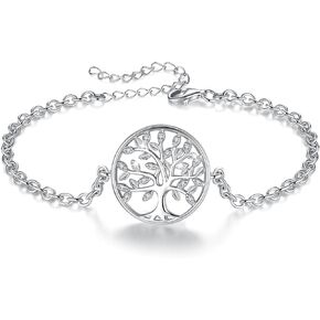 AEONSLOVE 925 Sterling Silver Tree of Life Bracelets for Women, Tree of Life Jewelry, Gifts for Mom Wife Grandma Sister