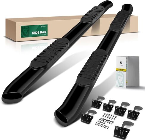 YHTAUTO 5 Inch Running Boards Side Steps Compatible with 2019-2025 Ram 1500(Excl. Ram 1500 Classic), Extended/Quad Cab, Oval Bent Ends Stainless Steel Polished Chrome, Truck Cab Side Step Rails in Saudi Arabia