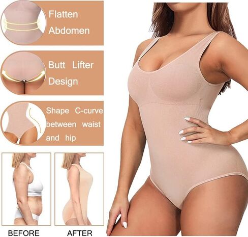 HANERDUN Body Shaper for Women Tummy Control Shapewear Bodysuit Tank Tops Seamless Vest Full Shapewear for Women in Saudi Arabia