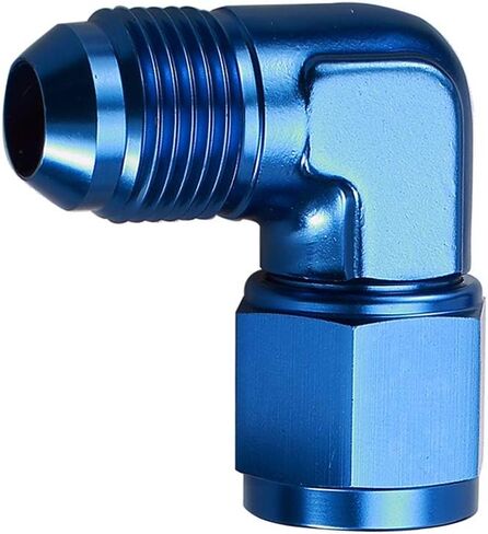 2PCS -3 AN Male to Female 90 Degree Elbow Swivel Hose Fitting Adapter Aluminum Black in Saudi Arabia