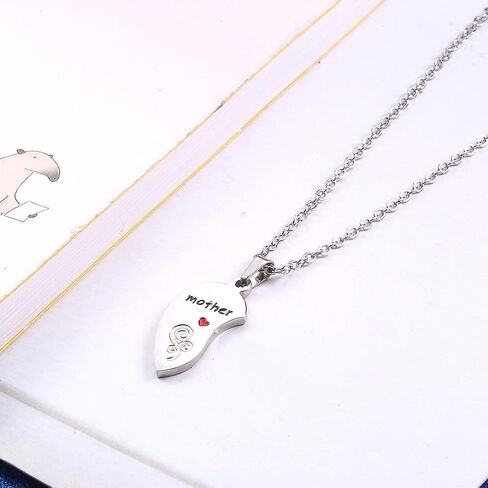 Anlive Mother Daughter Half Heart Necklaces Friendship Jewelry for Her in Kuwait