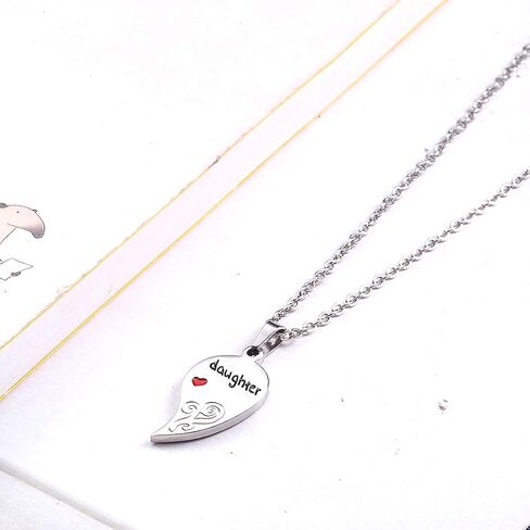 Anlive Mother Daughter Half Heart Necklaces Friendship Jewelry for Her in Kuwait