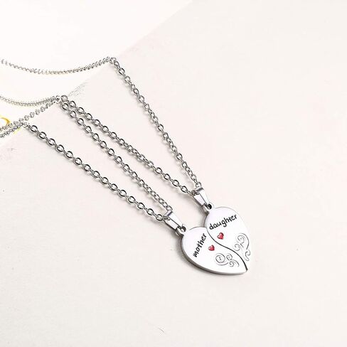 Anlive Mother Daughter Half Heart Necklaces Friendship Jewelry for Her in Kuwait